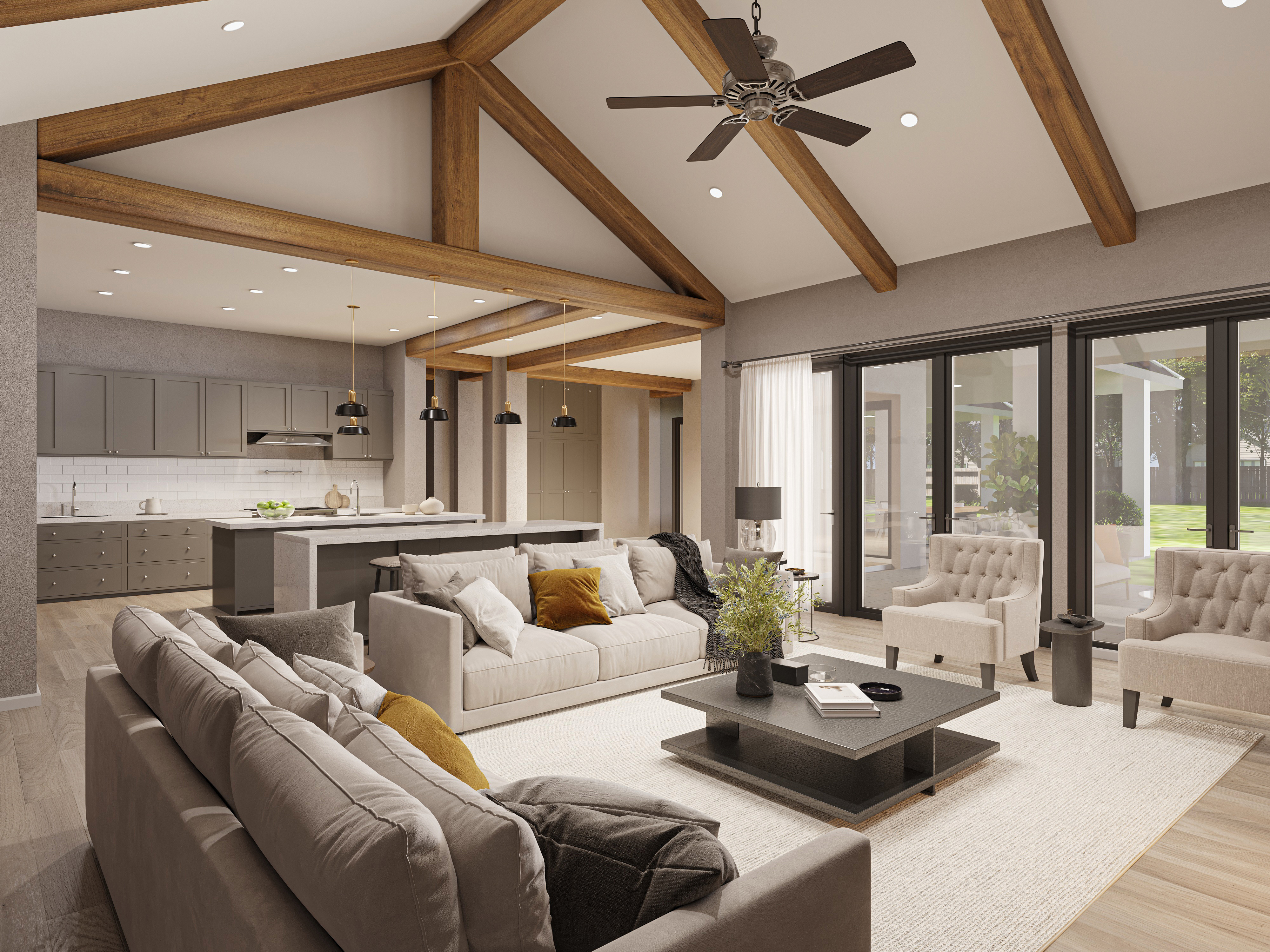 Living Room & Kitchen Rendering