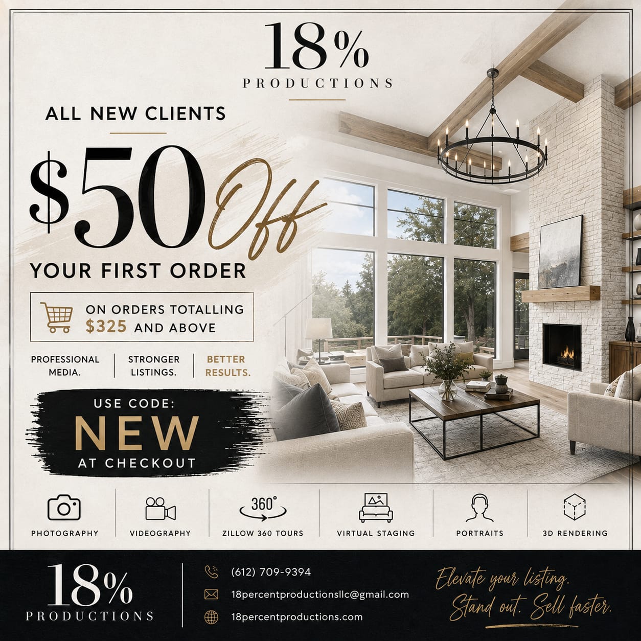 All new clients — $50 off your first order on orders totaling $325 and above. Use code NEW at checkout.